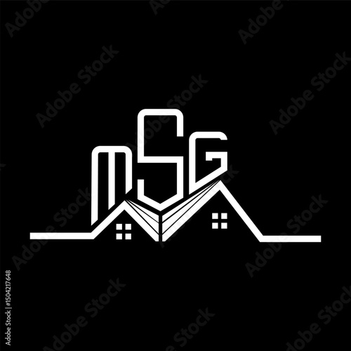 MSG Real State logo design, MSG simple and modern logo. MSG luxurious alphabet design