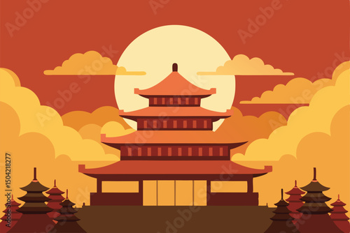 chinese temple in the sky