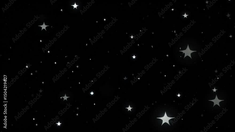 Twinkling stars in a night sky with a black background Twinkling stars in a night sky with a black background