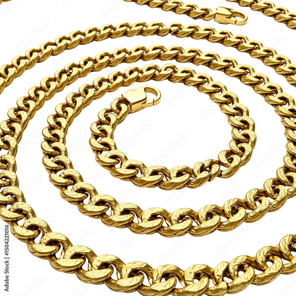 Obraz premium Gold chain isolated on transparent background