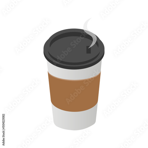 Isometric coffee cup for take away