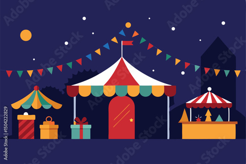 circus tent on the night