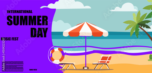 summer background for banner, poster, template design, etc