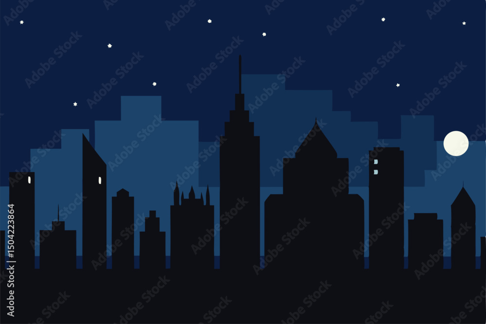 Fototapeta premium night city skyline