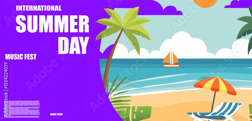 summer background for banner, poster, template design, etc
