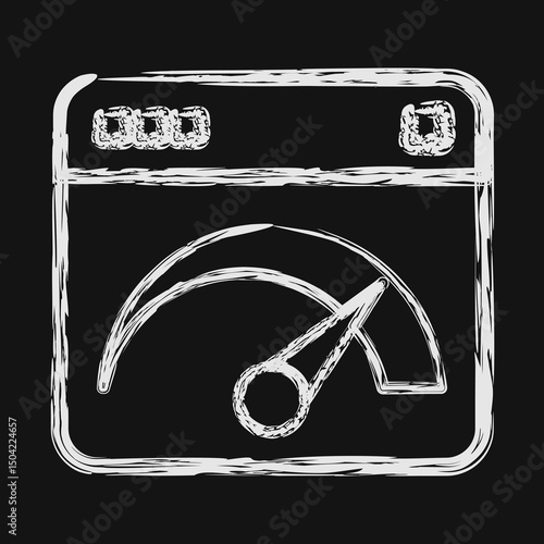 Icon internet speed. Internet network elements. Icon in chalk style.