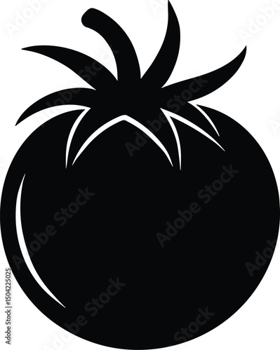 Tomato vector black silhouette cricut design for T-Shirt
