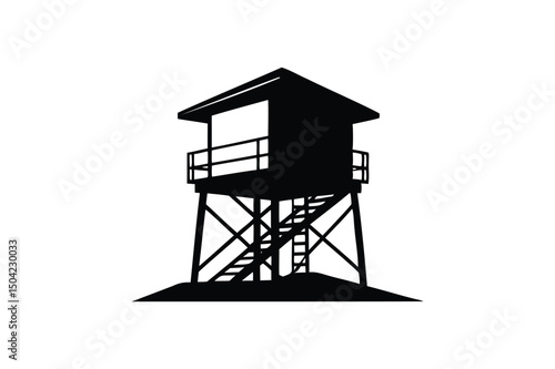 Lifeguard tower silhouette