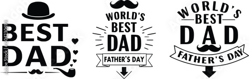 World's best dad father's day design with heart and bold minimalist typography