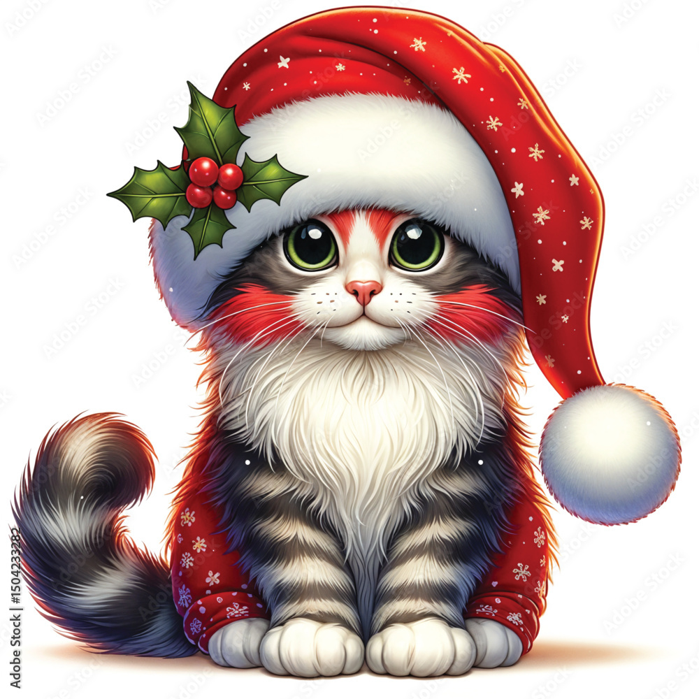 Christmas Cat with Santa Hat Christmas Cat with Santa Hat