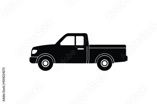 Pickup icon silhouette on white background