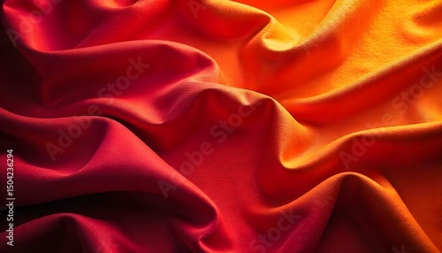 Soft velvet satin fabric folds captured under directional lighting in a close-up view Collection 