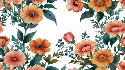 seamless floral pattern,  organic textures, vector pattern, Wallpaper, watercolor paint 