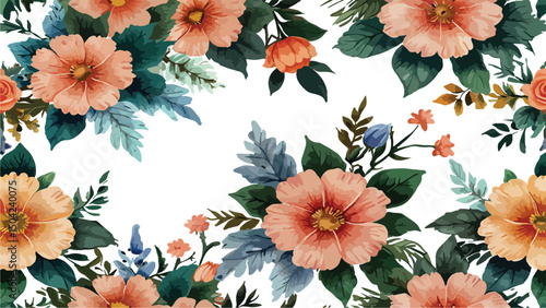 seamless floral pattern,  organic textures, vector pattern, Wallpaper, watercolor paint 