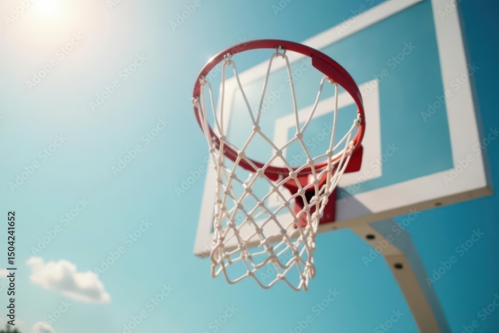 White volleyball net, blurred basketball hoop in background, facility, hoop White volleyball net, blurred basketball hoop in background, facility, hoop