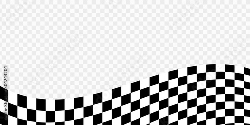 Abstract checkered round frame. Racing concept. Chess pattern on white background. Border template.