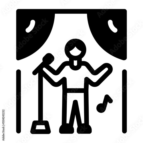 An outline style icon of casino singer
