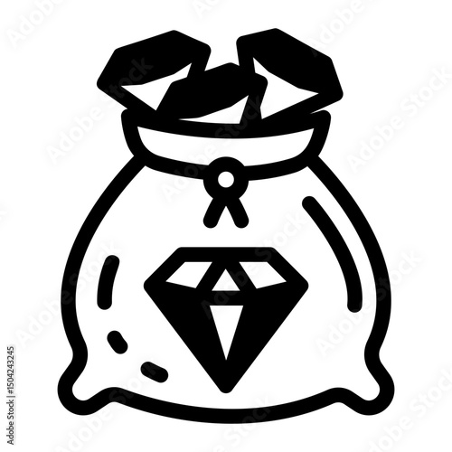 A line style icon of diamond bag
