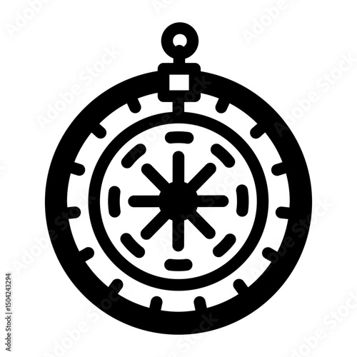 A line style icon of spinning roulette wheel

