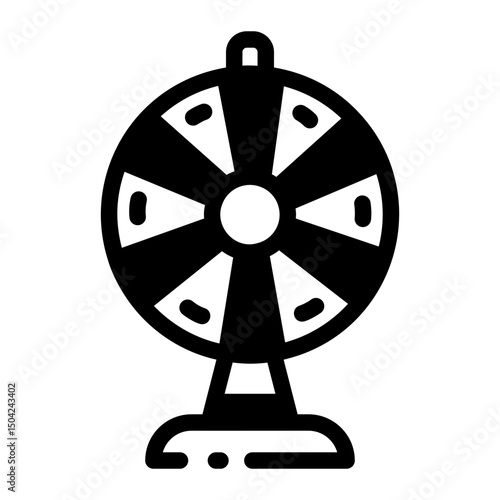 A line style icon depicting spinning wheel jackpot
