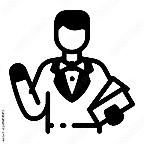 A line style icon of casino gaming cashier
