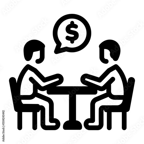 An outline style icon showing intense negotiation moment
