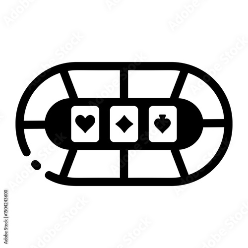 A line style icon of poker table top view
