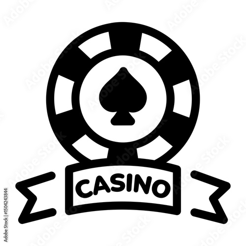 A linear style icon of a casino token

