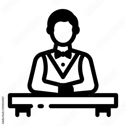 A line style icon showing confident casino player
