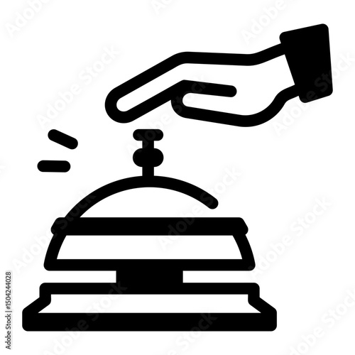A linear icon of small ringing casino service bell
