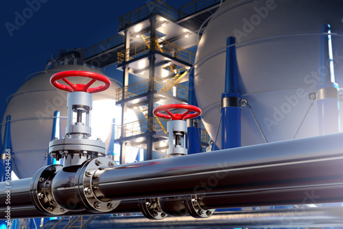 Oil refinery. Evening indus...