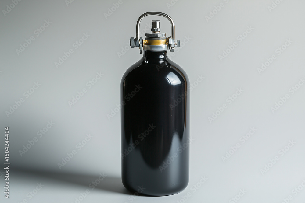 Obraz premium A small glass oxygen bottle for hospital use on an isolated background