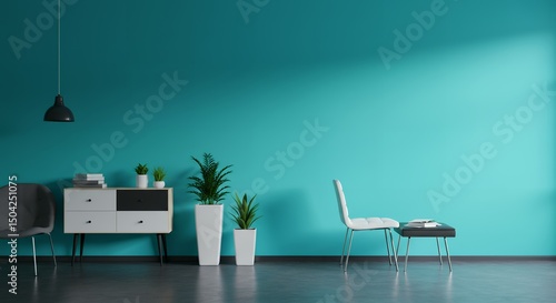 Modern Teal Room Interior Design Minimalist Furniture and Decor Inspiration