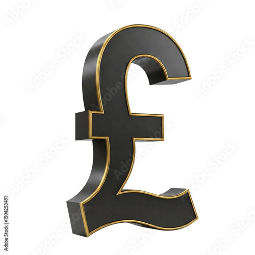 Pound sterling symbol isolated on transparent background