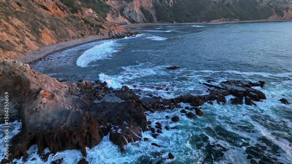 Aerial shot of Flat Rock Point at dusk Aerial shot of Flat Rock Point at dusk