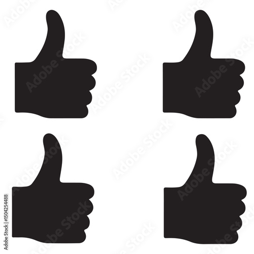 Set of thumbs up icons. vector illustration EPS 10