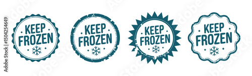 Keep Frozen Food Storage Logos Vector for Food Packaging.