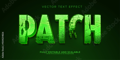 Editable text effect stitch, 3d patch and textile font style