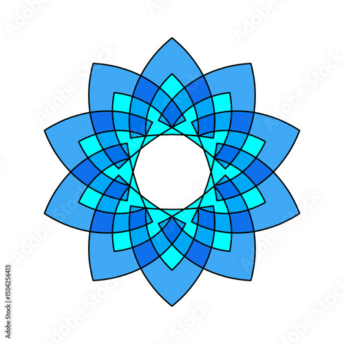 Asian colorful floral mandala. Vector ethnic circular ornament. Stylish design in vivid shades