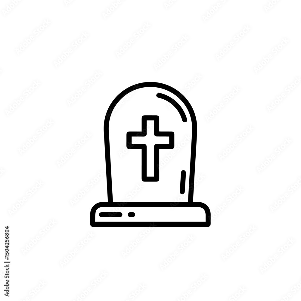 Obraz premium Spooky Halloween graveyard scene with bare trees and tombstones. Halloween illustration features dark silhouettes of spooky trees and old tombstones. This Halloween graveyard scene is perfect for part