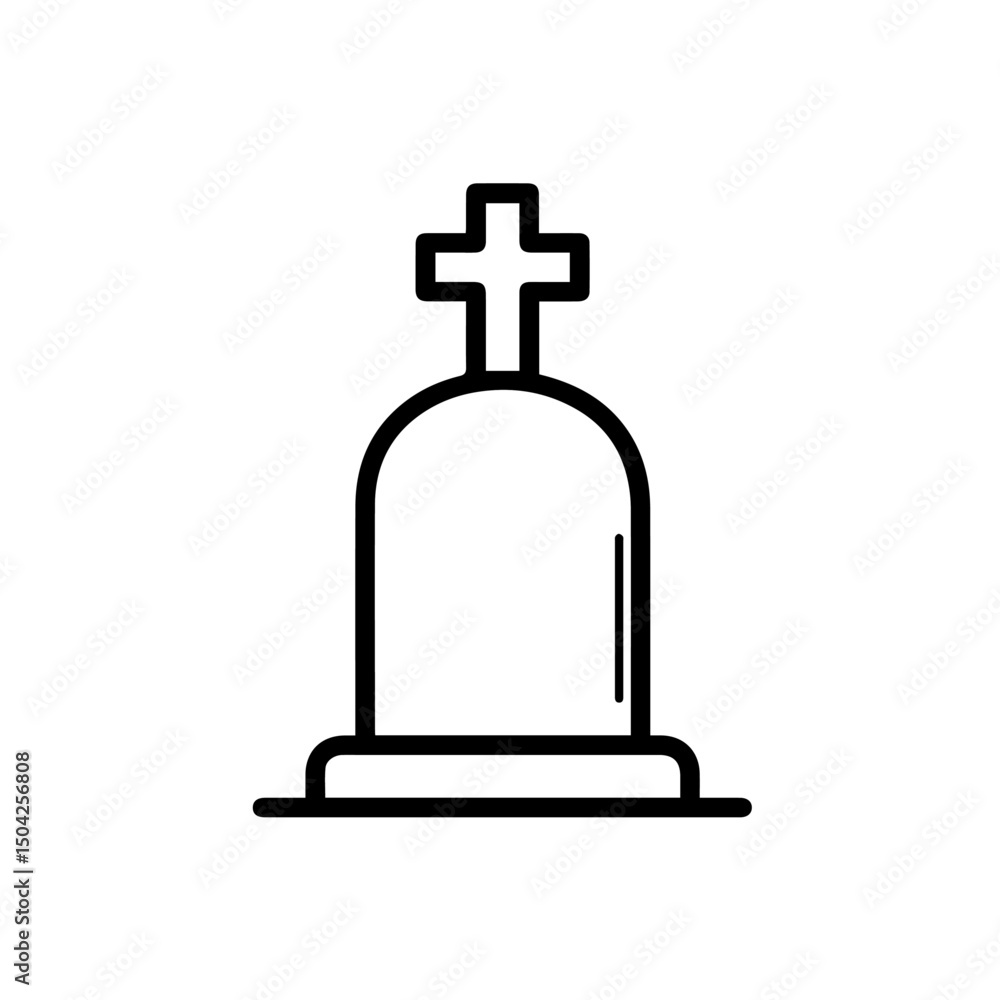Obraz premium Spooky Halloween graveyard scene with bare trees and tombstones. Halloween illustration features dark silhouettes of spooky trees and old tombstones. This Halloween graveyard scene is perfect for part