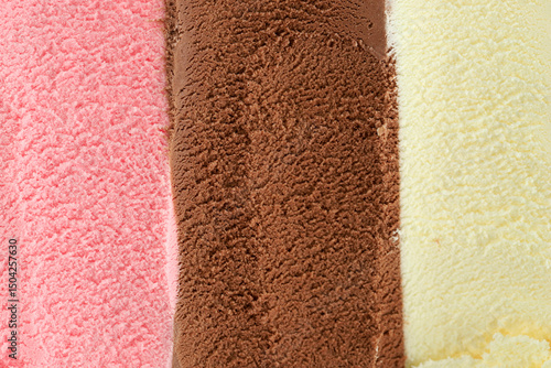 Texture of Pink, White, and Chocolate Ice Cream Like Background