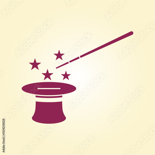 Wand magic hat trendy artwork gorgeous abstract vector illustration colorful practical design