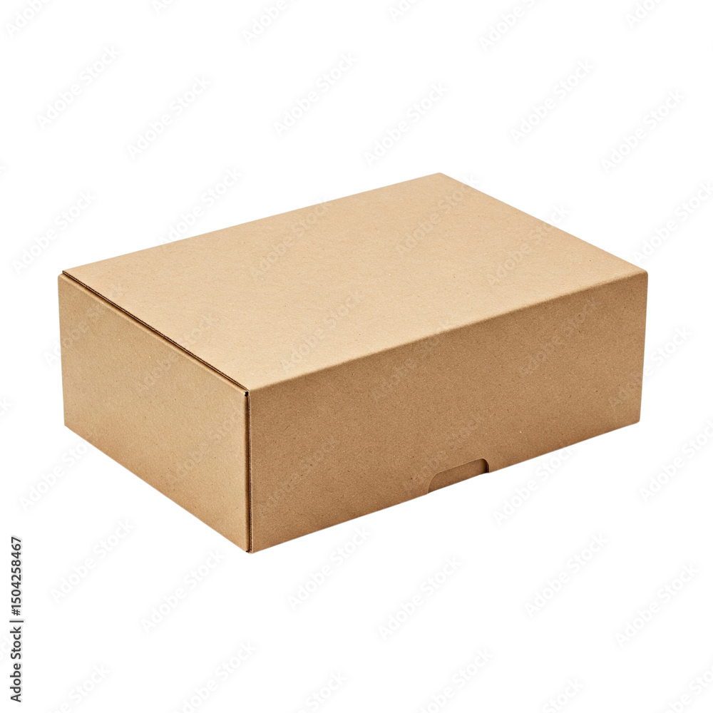 Sealed brown cardboard box isolated on transparent background Sealed brown cardboard box isolated on transparent background
