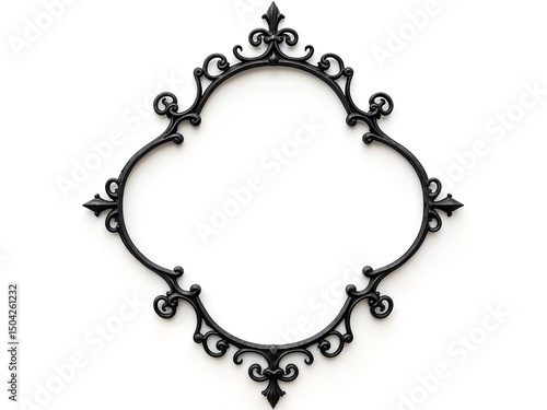 Wallpaper Mural Decorative wrought iron frame with vintage style, perfect for signage, labels, or antique themes. Generative AI Torontodigital.ca