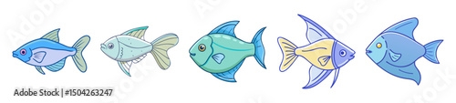 platy fish icon, platy fish line art - simple line art of platy fish, perfect for platy fish logos and icons