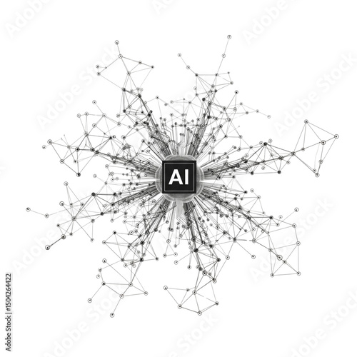 The concept of artificial intelligence isolated on transparent background