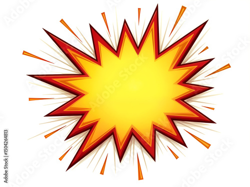 Starburst comic explosion with clean red and yellow gradient, perfect for action or emphasis. Generative AI
