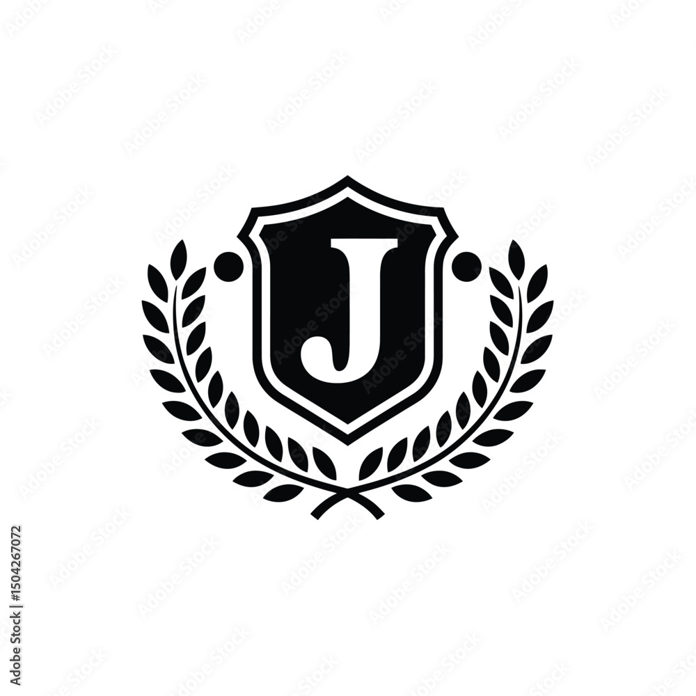 Obraz premium Minimal letter J emblem icon logo vector artwork