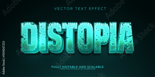 Distopia text effect, editable apocalypse and disaster text style